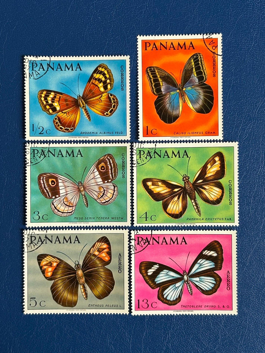 Panama - Original Vintage Postage Stamps- 1968 - Butterflies - for the collector, artist or crafter