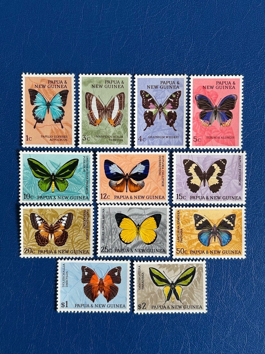 Papua New Guinea - Original Vintage Postage Stamps - 1966 - Butterflies - for the collector, artist or crafter