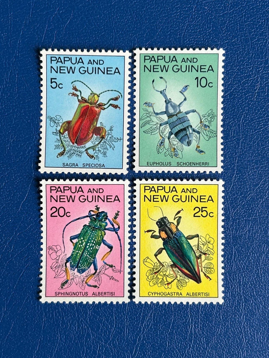 Papua New Guinea - Original Vintage Postage Stamps - 1967 - Beetles - for the collector, artist or crafter