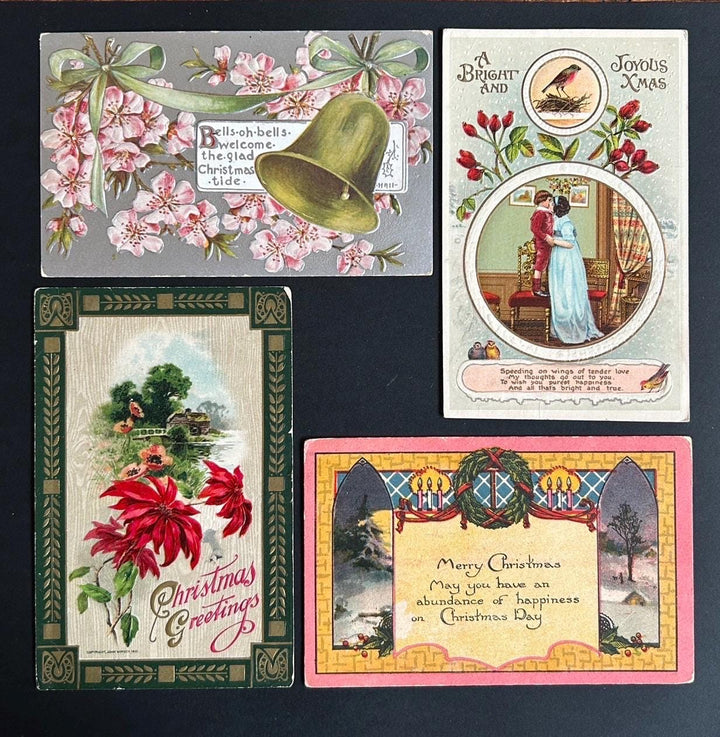 Christmas Postcard Lot - Vintage/Antique Postcards - for the collector, crafter or vintage Christmas Decor - cards, gift tags, scrapbooks