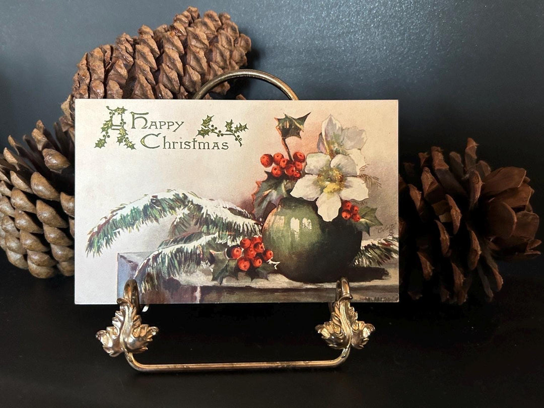 Unused Christmas Postcard - Vintage/Antique Postcard - for the collector, crafter or vintage Christmas Decor - cards, gift tags, scrapbooks