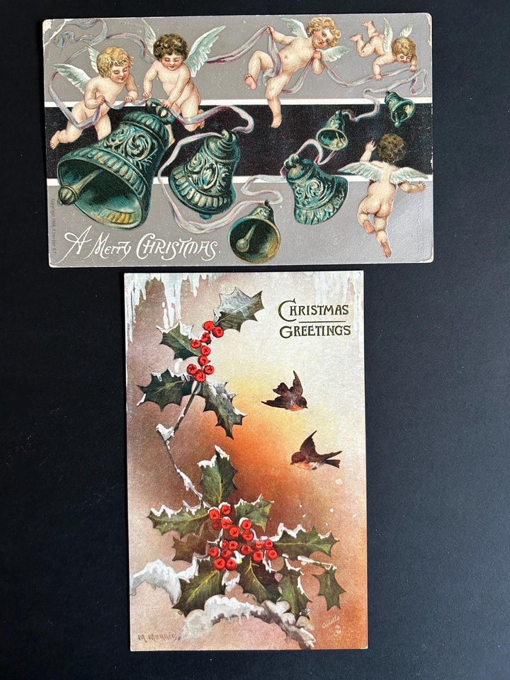 Christmas Postcard Lot - Vintage/Antique Postcards - for the collector, crafter or vintage Christmas Decor - cards, gift tags, scrapbooks