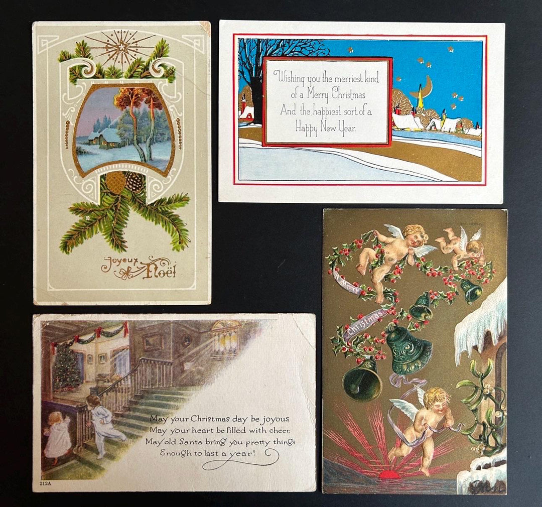 Christmas Postcard Lot - Vintage/Antique Postcards - for the collector, crafter or vintage Christmas Decor - cards, gift tags, scrapbooks