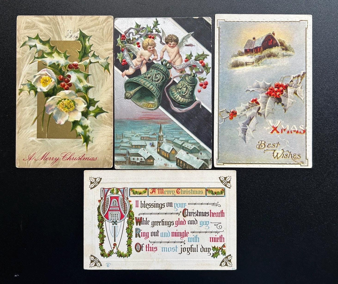 Christmas Postcard Lot - Vintage/Antique Postcards - for the collector, crafter or vintage Christmas Decor - cards, gift tags, scrapbooks