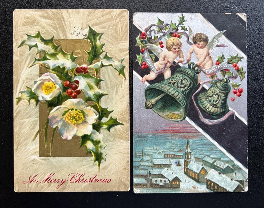 Christmas Postcard Lot - Vintage/Antique Postcards - for the collector, crafter or vintage Christmas Decor - cards, gift tags, scrapbooks