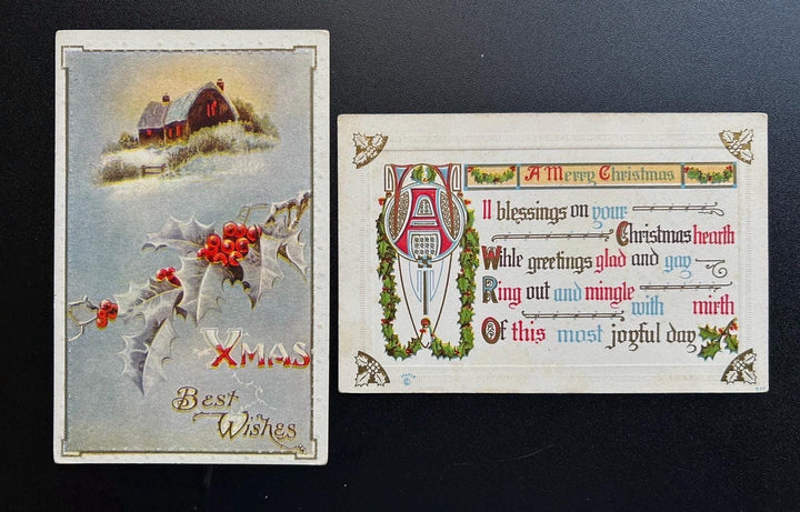 Christmas Postcard Lot - Vintage/Antique Postcards - for the collector, crafter or vintage Christmas Decor - cards, gift tags, scrapbooks