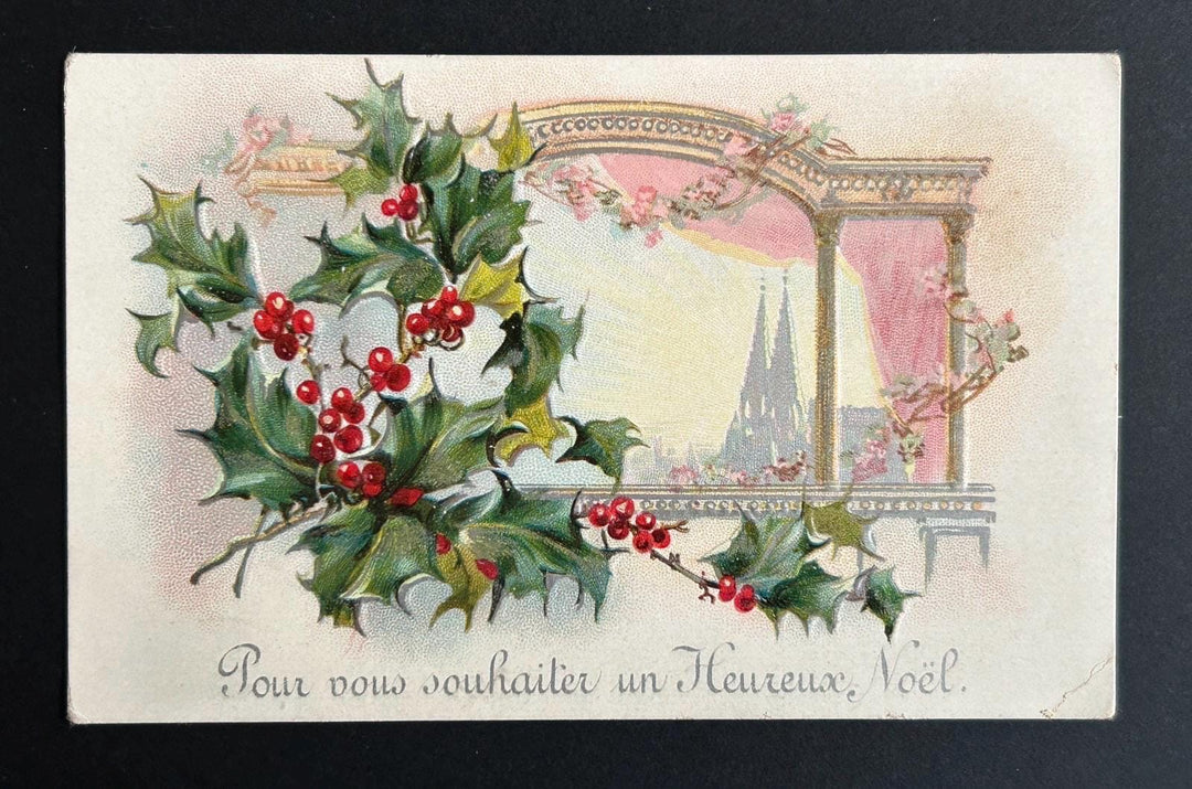 Unused Christmas Postcard - Vintage/Antique Postcard - for the collector, crafter or vintage Christmas Decor - cards, gift tags, scrapbooks