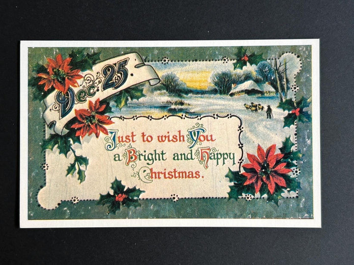 Unused Christmas Postcard - Vintage/Antique Postcard - for the collector, crafter or vintage Christmas Decor - cards, gift tags, scrapbooks