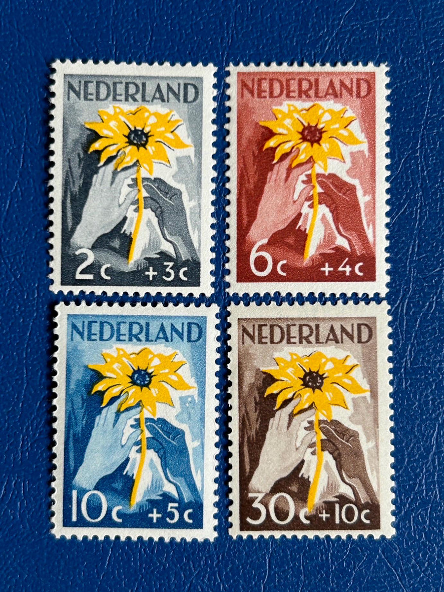 Netherlands - Original Vintage Postage Stamps- 1949 - Aid for former Dutch Indies -LH - for the collector, artist , or crafter