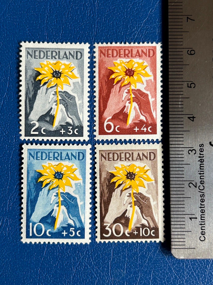 Netherlands - Original Vintage Postage Stamps- 1949 - Aid for former Dutch Indies -LH - for the collector, artist , or crafter