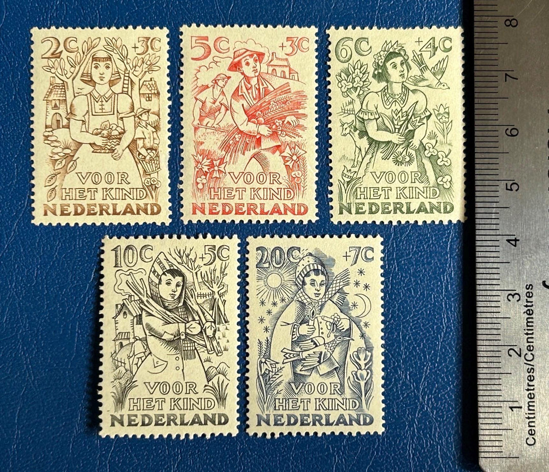 Netherlands - Original Vintage Postage Stamps- 1949 - Children’s Stamps - for the collector, artist , or crafter