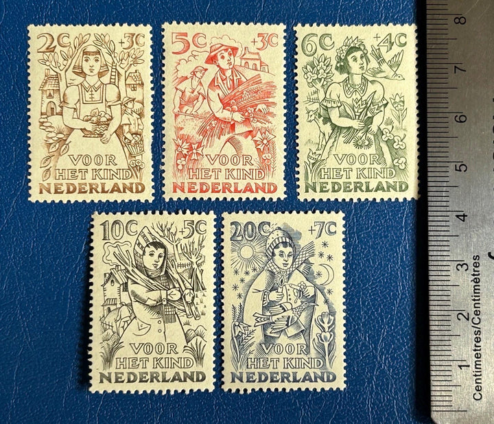 Netherlands - Original Vintage Postage Stamps- 1949 - Children’s Stamps - for the collector, artist , or crafter