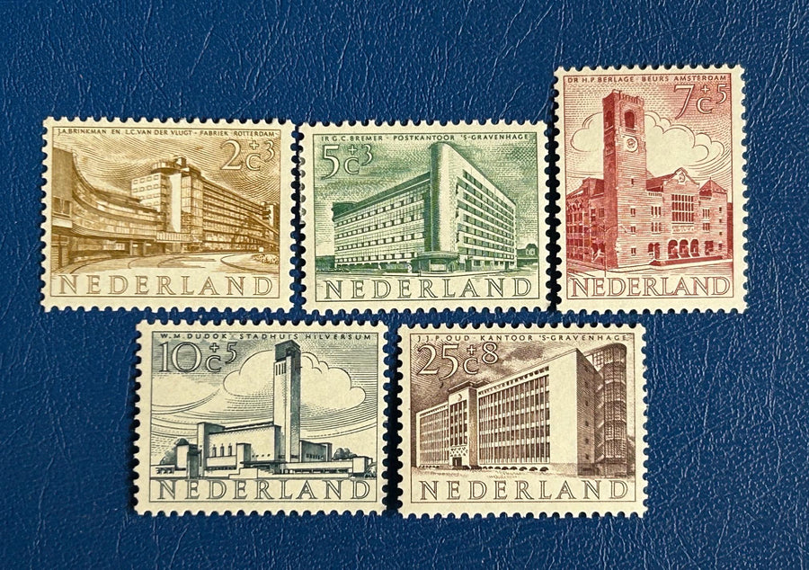 Netherlands - Original Vintage Postage Stamps- 1954 - Summer Stamps: Important Buildings - LH - for the collector, artist , or crafter