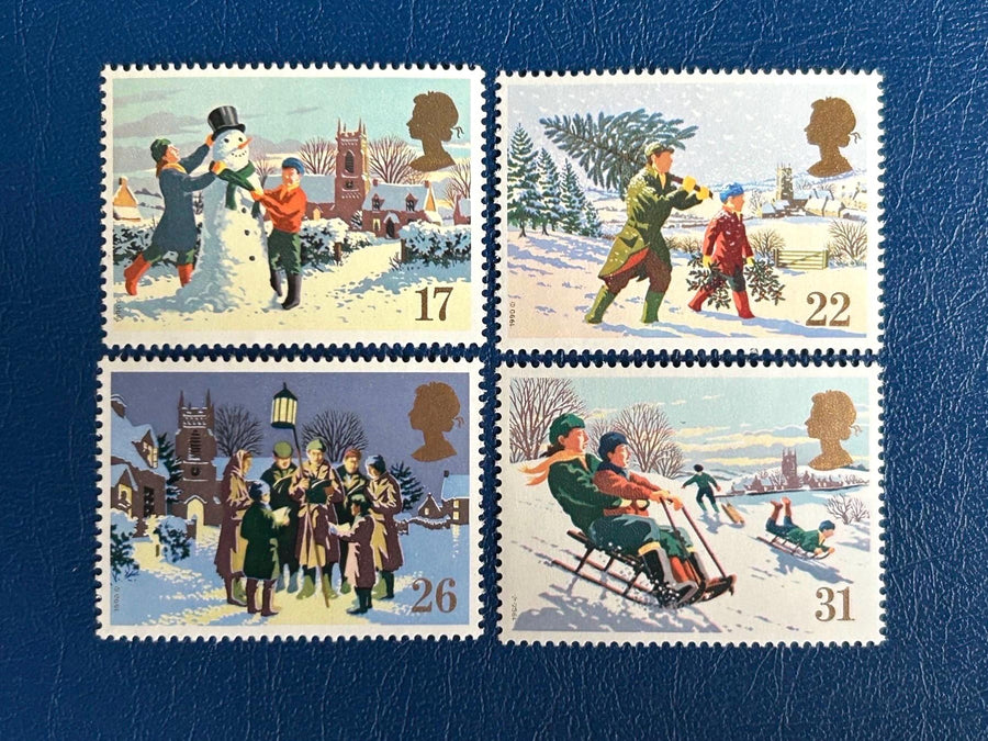 United Kingdom - Original Vintage Postage Stamps - 1990 - Christmas - for the collector, artist or crafter