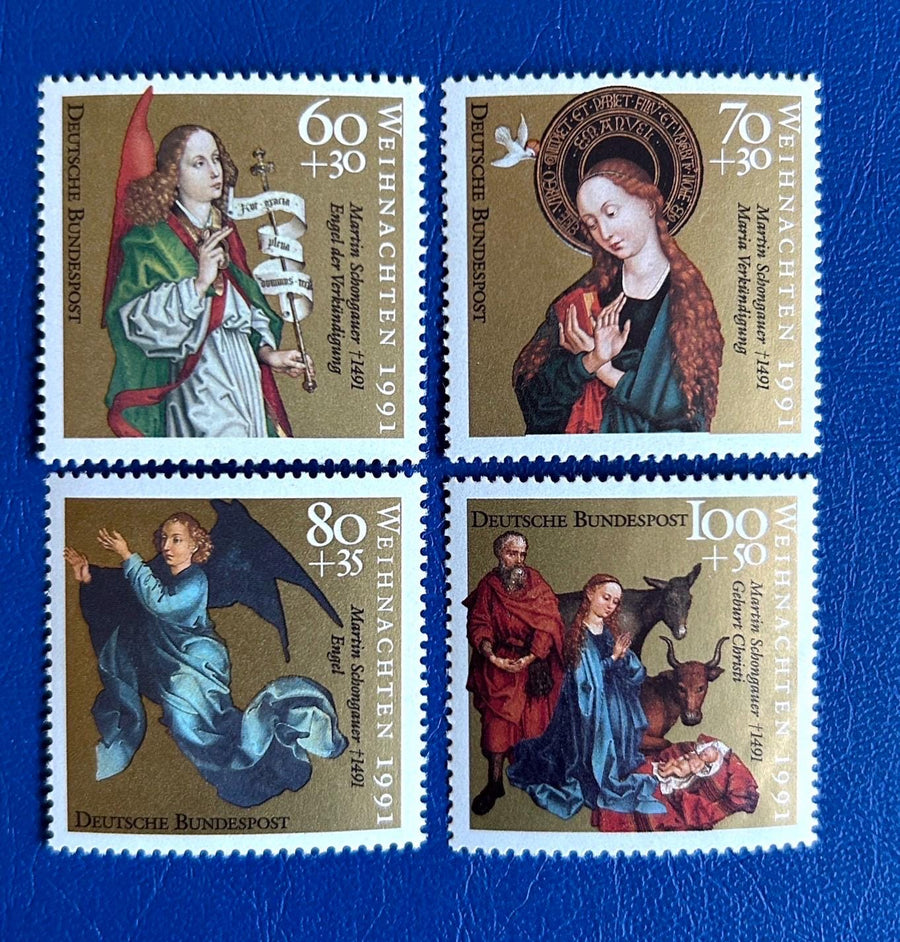 Germany (West) - Original Vintage Postage Stamps - 1991 - Christmas - for the collector, artist or crafter - gift tags, cards, ornaments