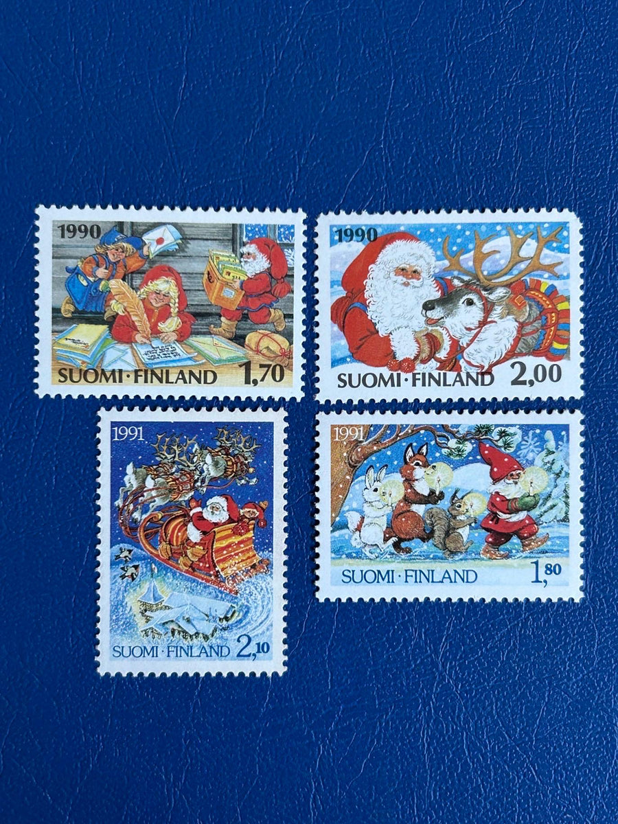 Finland- Original Vintage Postage Stamps - 1990-91 - Christmas - for the collector, artist or crafter -gift tags, cards, ornaments