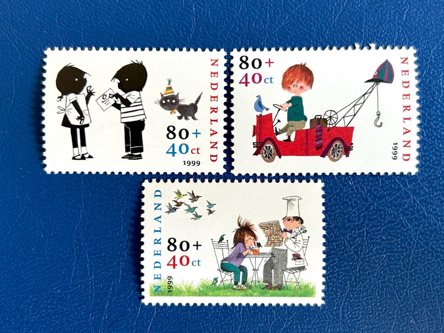 Netherlands - Original Vintage Postage Stamps- 1999 - Children’s Book Characters - for the collector, artist, crafters