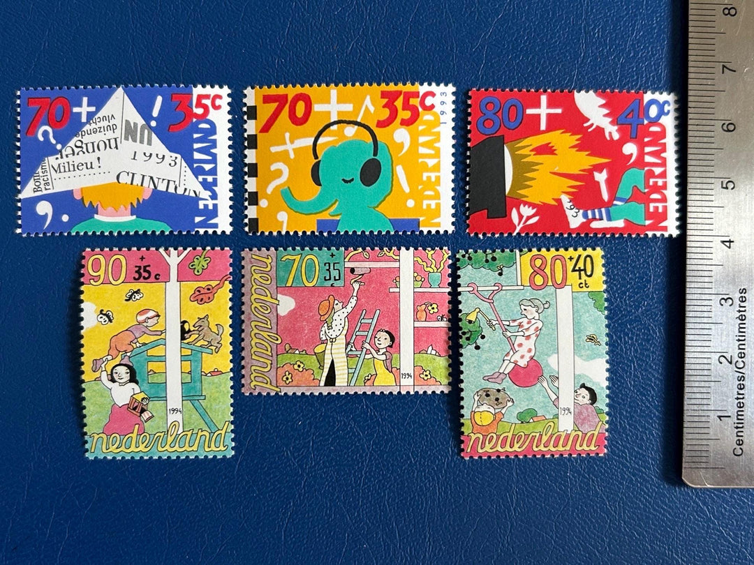Netherlands - Original Vintage Postage Stamps- 1993/94 - Child & the Media, Helping Others - for the collector, artist, crafters