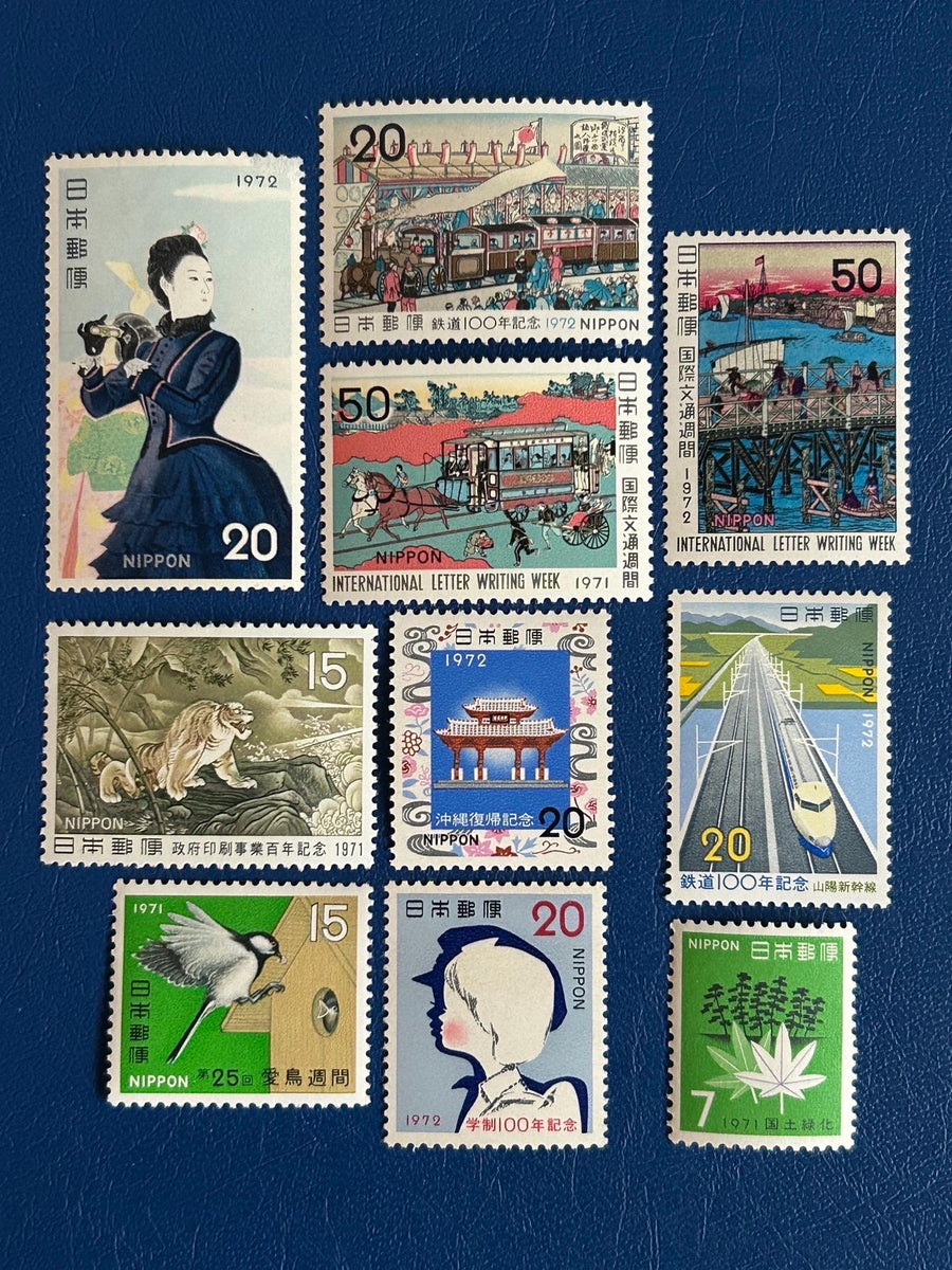 Japan- Original Vintage Postage Stamps- 1972 - for the collector, artist or crafter - scrapbooks, paper crafts