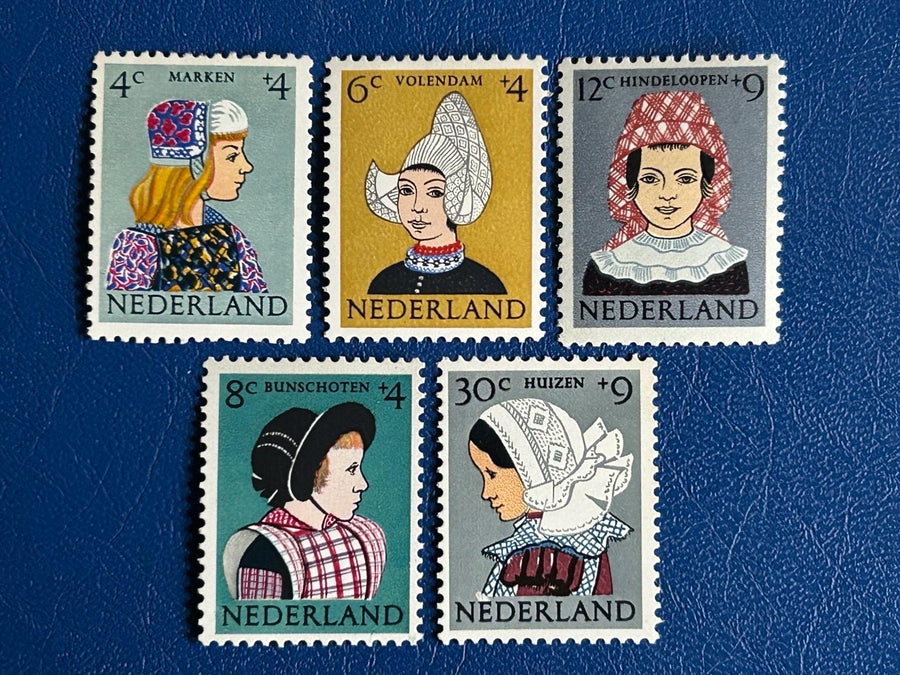 Netherlands - Original Vintage Postage Stamps- 1960 -Children in Traditional Dress - for the collector, artist, crafter - scrapbooks, crafts