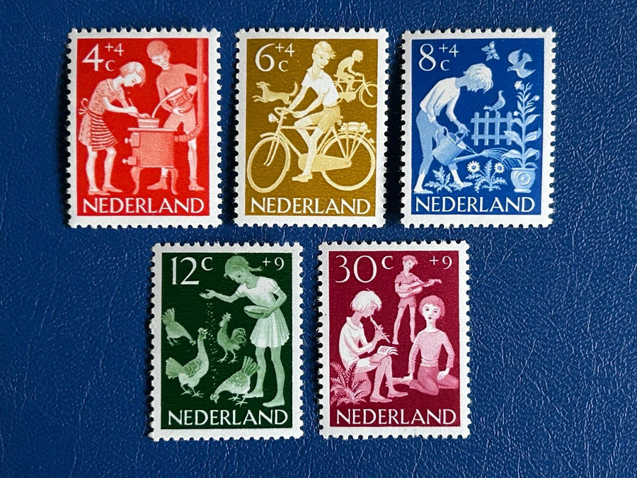 Netherlands - Original Vintage Postage Stamps- 1962 -Children’s Activities - for the collector, artist, crafter - scrapbooks, crafts