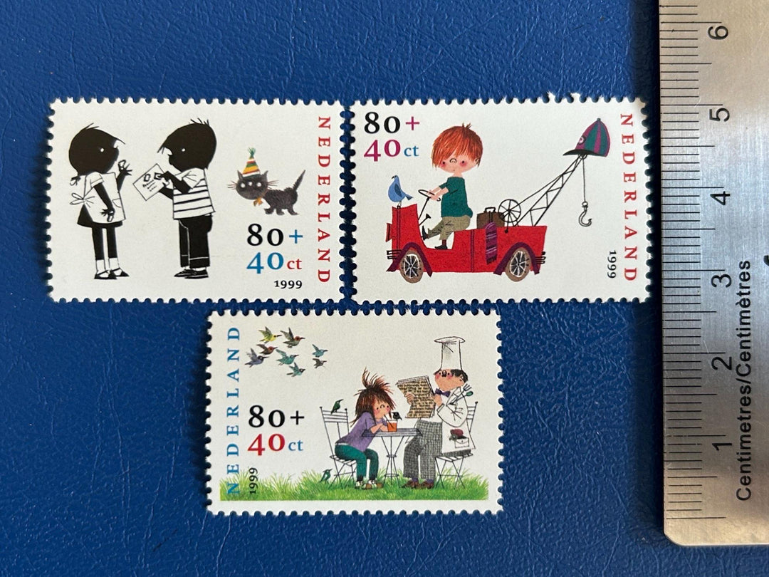 Netherlands - Original Vintage Postage Stamps- 1999 - Children’s Book Characters - for the collector, artist, crafters