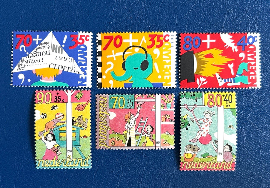 Netherlands - Original Vintage Postage Stamps- 1993/94 - Child & the Media, Helping Others - for the collector, artist, crafters