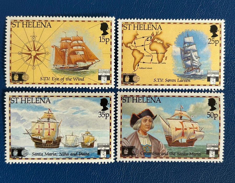 St. Helena - Original Vintage Postage Stamps - 1992 - Columbus: 500th Anniversary - for the collector, artist or crafter