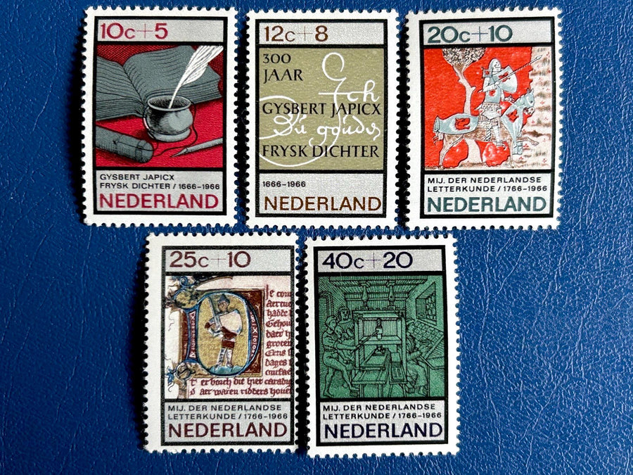 Netherlands - Original Vintage Postage Stamps- 1966 - Writing - for the collector, artist, crafters - scrapbooking, decoupage