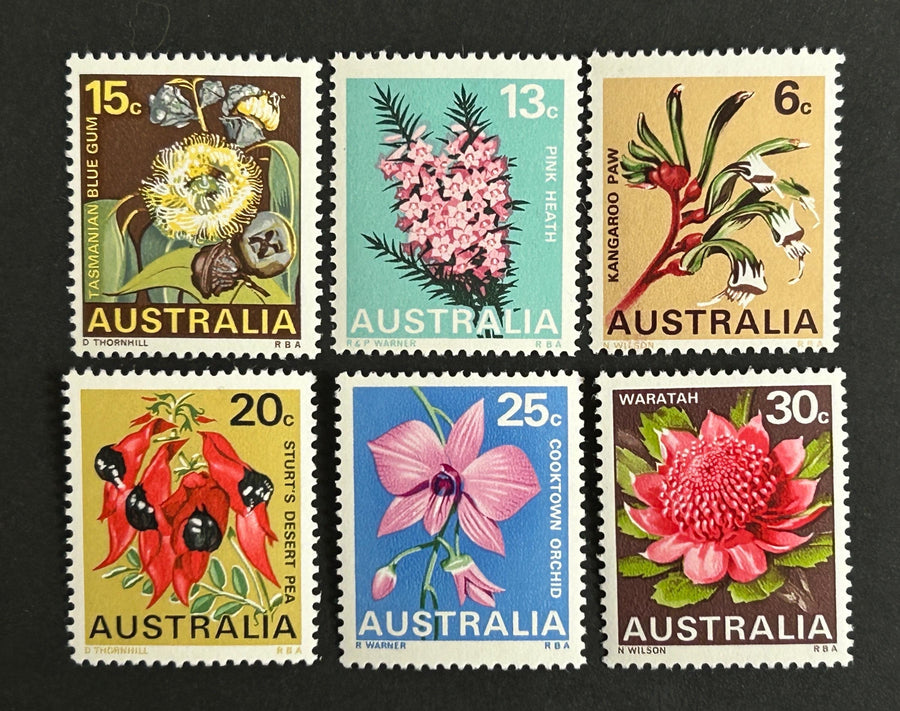 Australia - Original Vintage Postage Stamps - 1968 - State Flowers - for the collector, artist or crafter