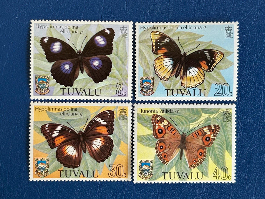Tuvalu - Original Vintage Postage Stamps - 1981 - Butterflies - for the collector, artist or crafter - scrapbooks, paper crafts