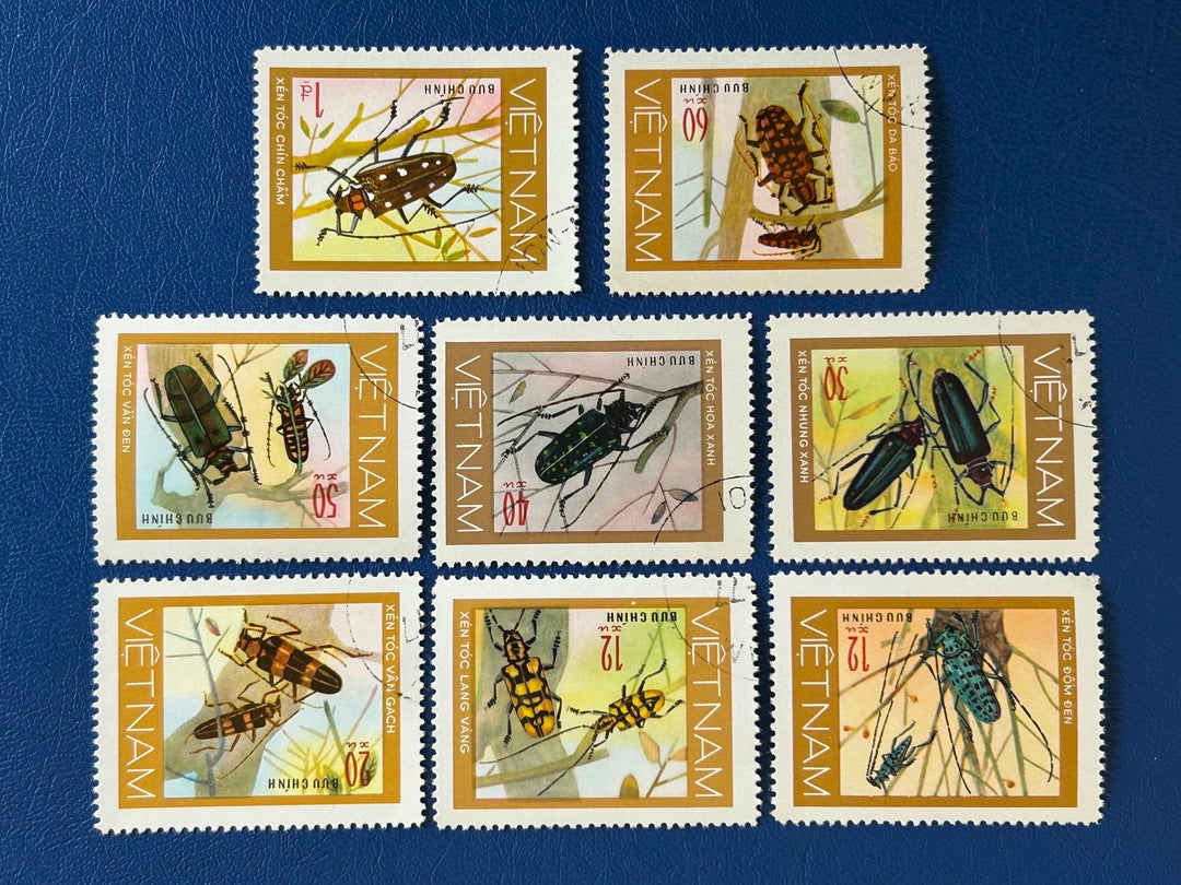 Vietnam- Original Vintage Postage Stamps- 1977 - Insects (precancelled) - for the collector, artist or crafter - scrapbooks, collages