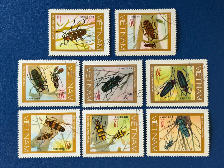 Vietnam- Original Vintage Postage Stamps- 1977 - Insects (precancelled) - for the collector, artist or crafter - scrapbooks, collages
