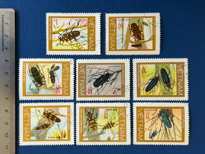 Vietnam- Original Vintage Postage Stamps- 1977 - Insects (precancelled) - for the collector, artist or crafter - scrapbooks, collages