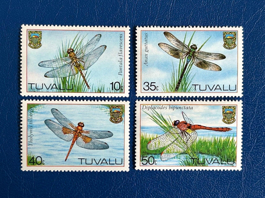 Tuvalu - Original Vintage Postage Stamps - 1983 - Dragonflies - for the collector, artist or crafter - scrapbooks, paper crafts