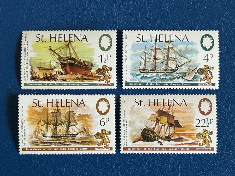 St. Helena - Original Vintage Postage Stamps - 1973 - Tercentenary East India Co - for the collector, artist or crafter