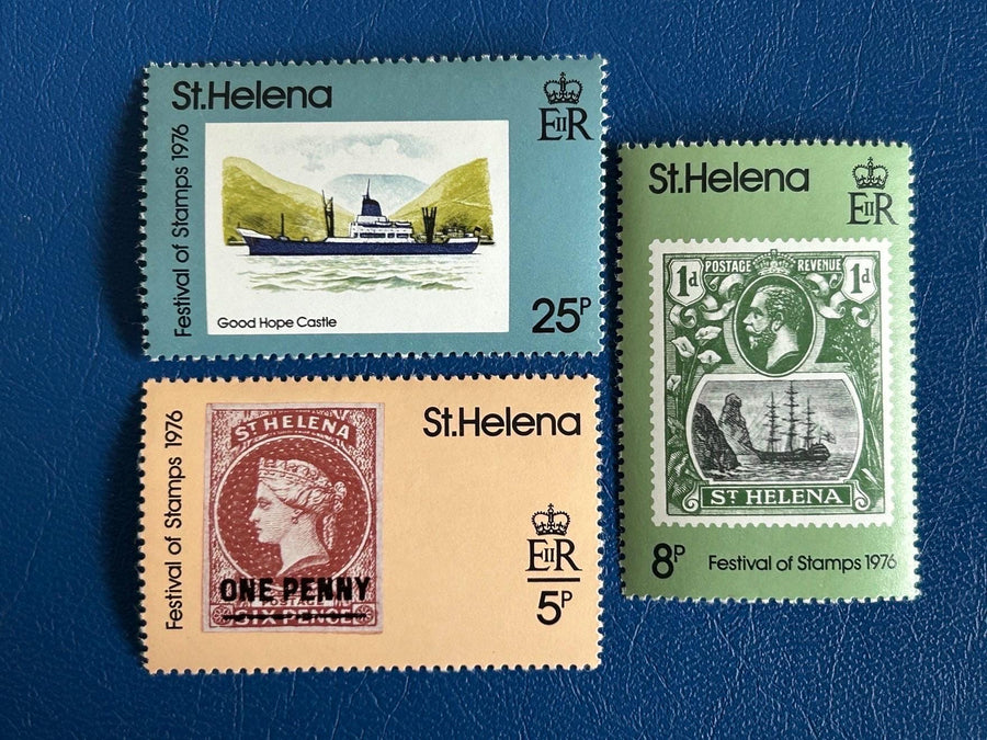 St. Helena - Original Vintage Postage Stamps - 1976 - Festival of Stamps - for the collector, artist or crafter