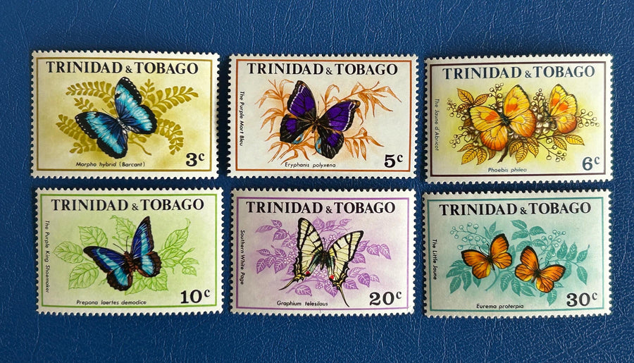 Trinidad & Tobago - Original Vintage Postage Stamps - 1972 - Butterflies - for the collector, artist or crafter - scrapbooks, paper crafts