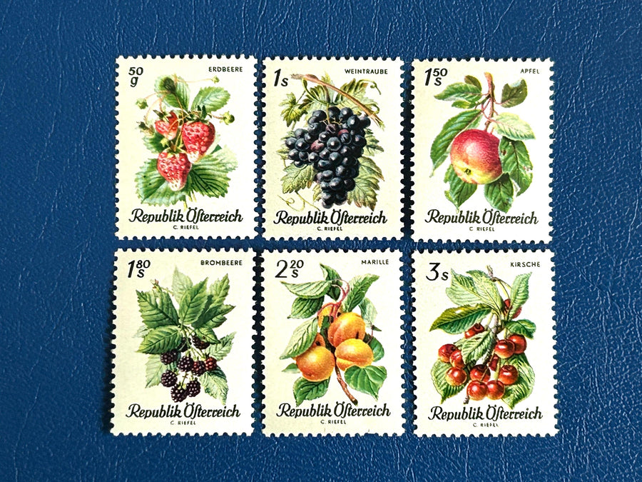 Austria - Original Vintage Postage Stamps - 1966 - Fruit/ Berries - for the collector, artist or crafter - scrapbooks, paper crafts