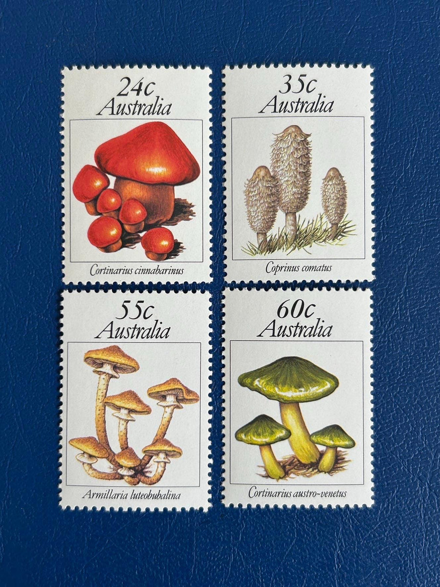 Australia - Original Vintage Postage Stamps - 1982 - Mushrooms - for the collector, artist or crafter - scrapbooks, decoupage, collage