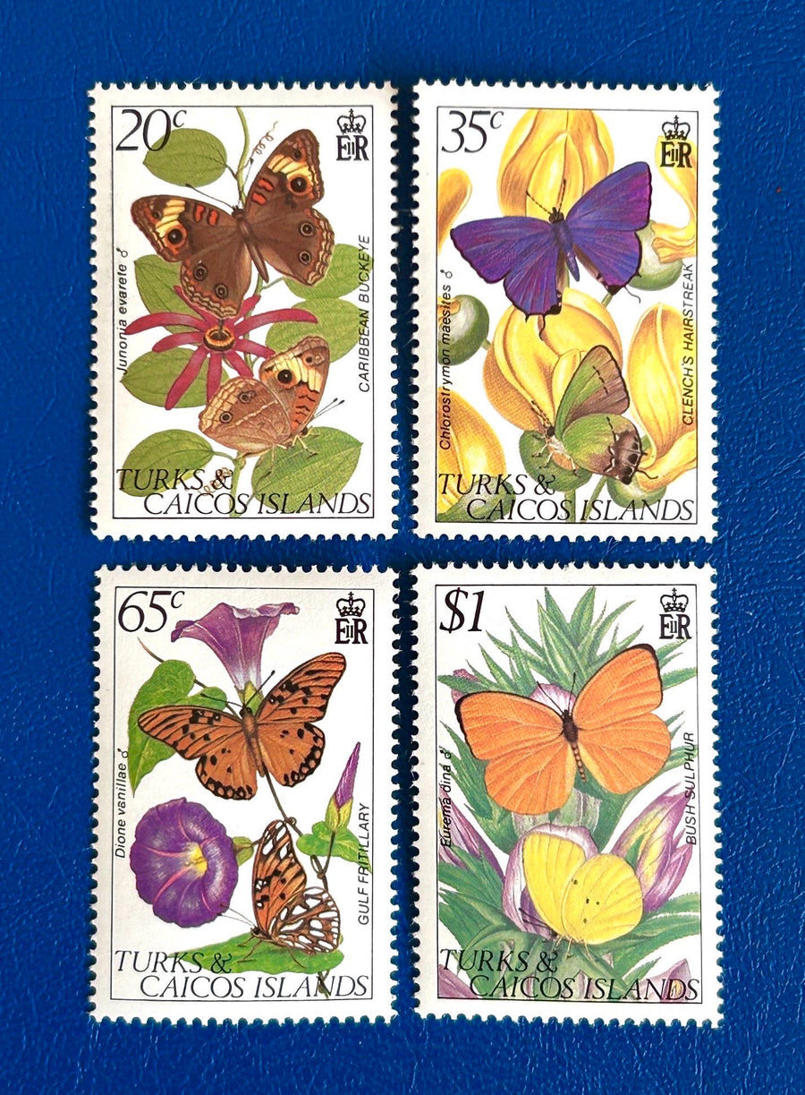 Turks & Caicos - Original Vintage Postage Stamps - 1982 - Butterflies - for the collector, artist or crafter - scrapbooks, paper crafts