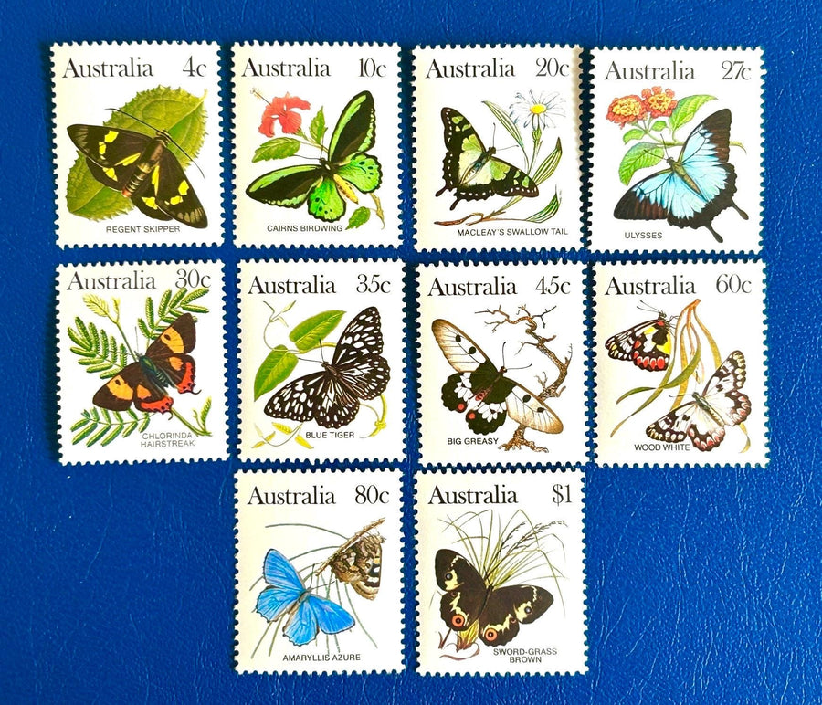 Australia - Original Vintage Postage Stamps - 1983 - Butterflies - for the collector, artist or crafter - scrapbooks, decoupage, collage