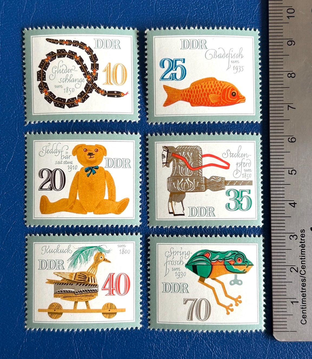 Germany (DDR) - Original Vintage Postage Stamps - 1981 - Historic Toys - collector, artist or crafter - scrapbooks, collage, decoupage