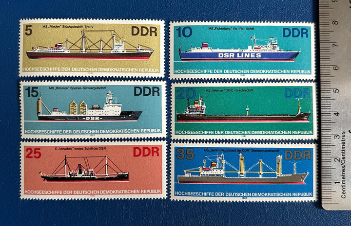 Germany (DDR) - Original Vintage Postage Stamps- 1982 - Ocean-going Ships - for the collector, artist or crafter