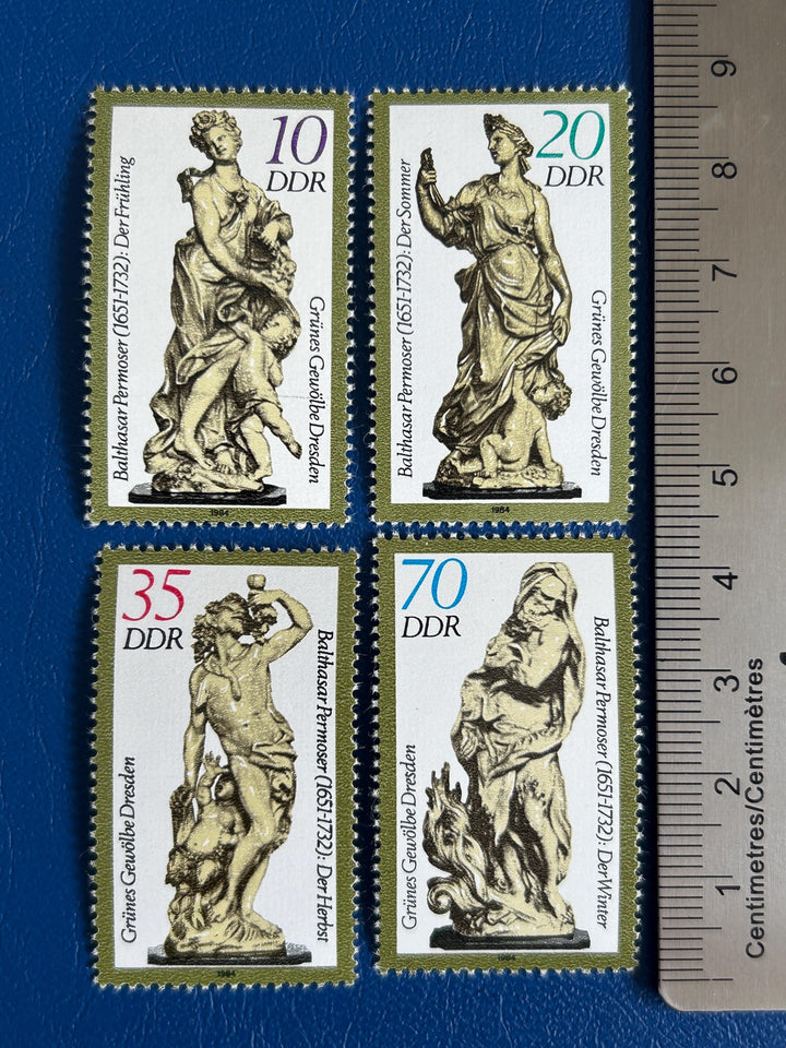 Germany (DDR) - Original Vintage Postage Stamps- 1984 - Art from the Dresden Green Vault - for the collector, artist or crafter