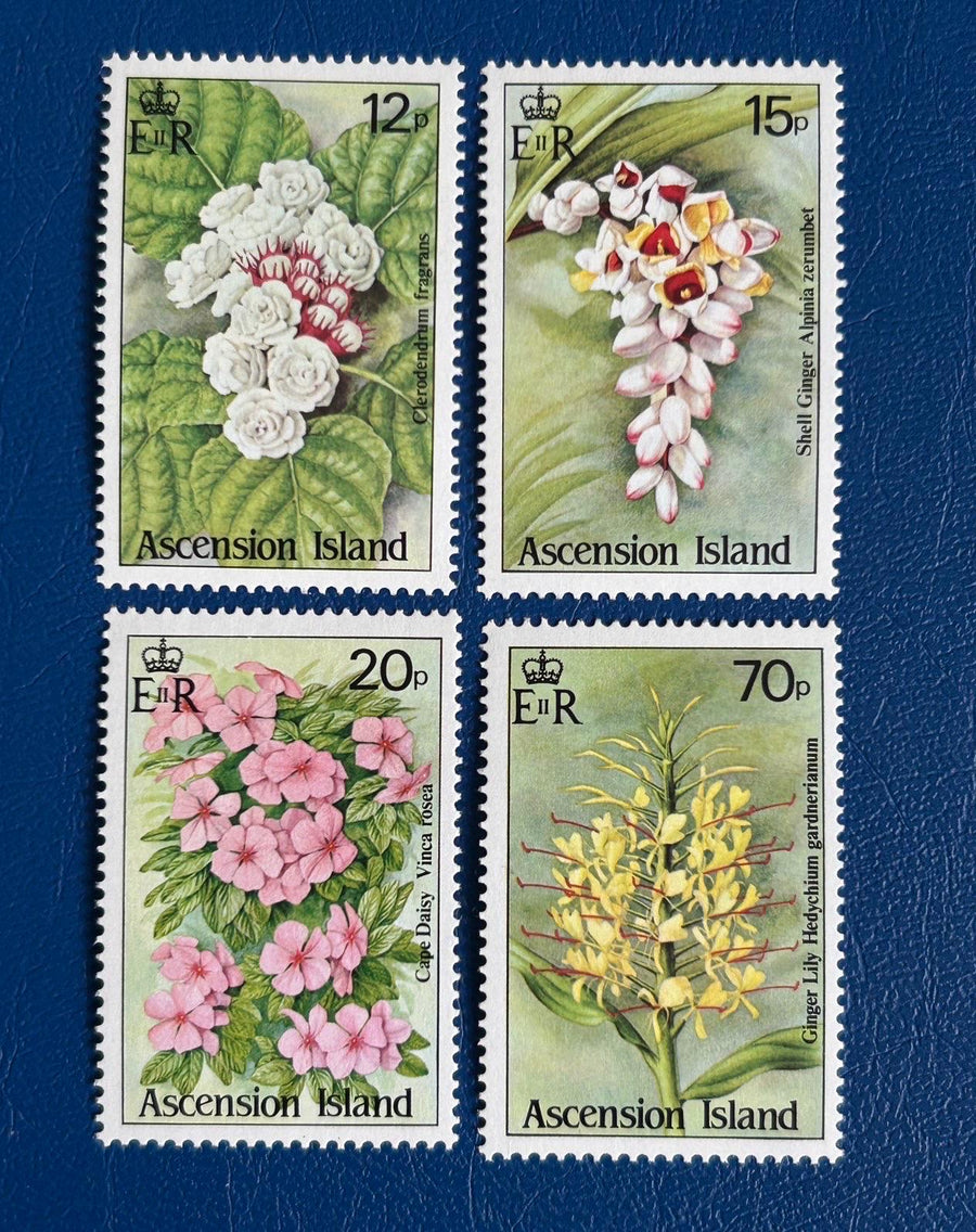 Ascension - Original Vintage Postage Stamps - 1985 - Wildflowers - for the collector, artist or crafter - scrapbooks, collage, decoupage