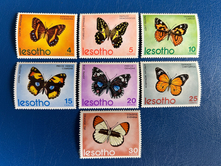 Lesotho - Original Vintage Postage Stamps- 1973 - Butterflies - for the collector, artist or crafter - scrapbooks, collage, decoupage