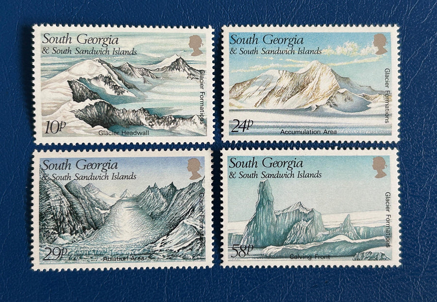 South Georgia & Sandwich Islands - Original Vintage Postage Stamps - 1989 - Glacier Formation - for the collector, crafter or artist