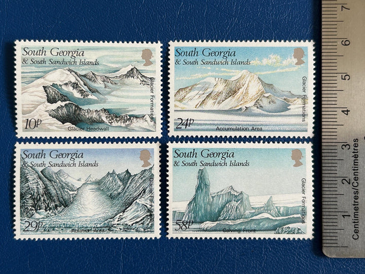 South Georgia & Sandwich Islands - Original Vintage Postage Stamps - 1989 - Glacier Formation - for the collector, crafter or artist
