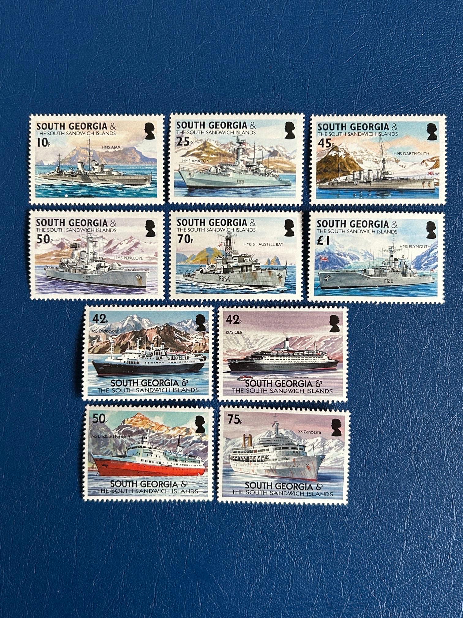 Post Stamp Ridge South Georgia & Sandwich Islands - Original Vintage Postage Stamps - 2 ...